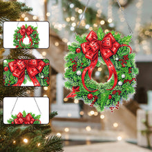 Load image into Gallery viewer, Christmas Wreath Diamond Art Hanging Pendant Acrylic Diamond Painting Home Decor
