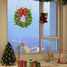 Load image into Gallery viewer, Christmas Wreath Diamond Art Hanging Pendant Acrylic Diamond Painting Home Decor
