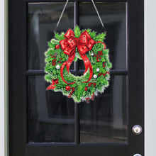 Load image into Gallery viewer, Christmas Wreath Diamond Art Hanging Pendant Acrylic Diamond Painting Home Decor
