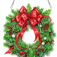 Load image into Gallery viewer, Christmas Wreath Diamond Art Hanging Pendant Acrylic Diamond Painting Home Decor
