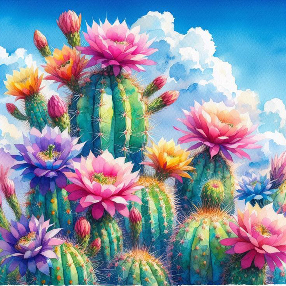 Diamond Painting - Full Round - Cactus flowers (40*40CM)