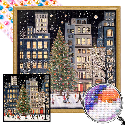 AB Diamond Painting - Full Round - Winter town (40*40CM)
