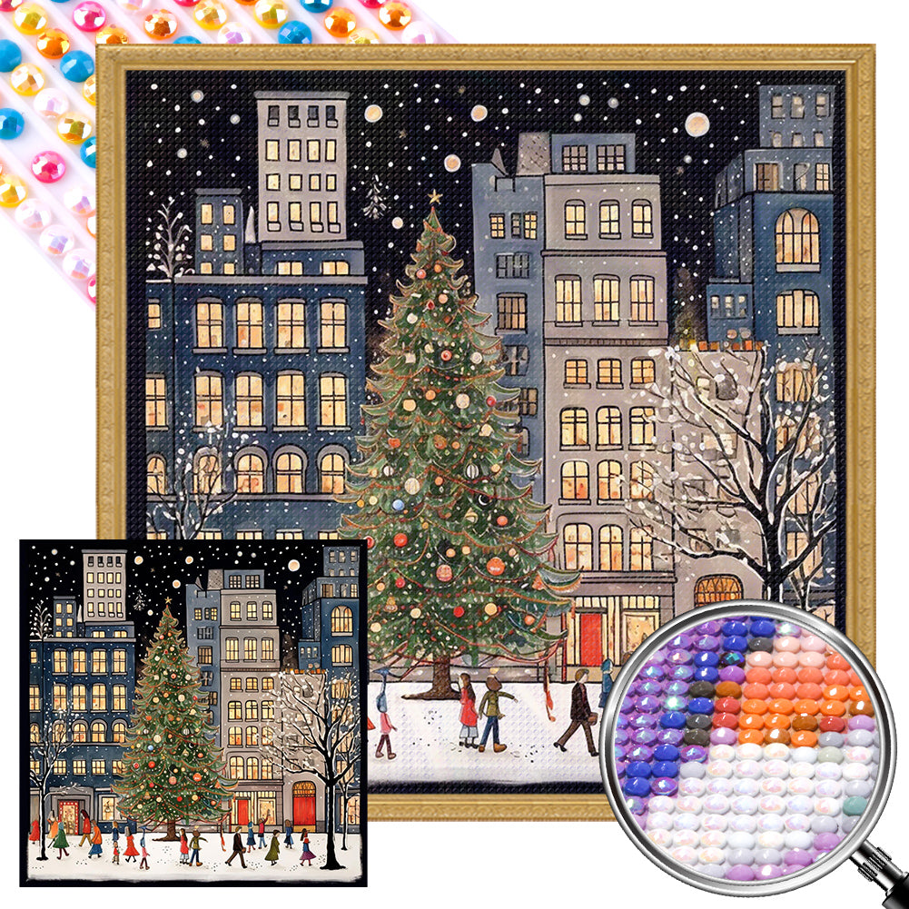 AB Diamond Painting - Full Round - Winter town (40*40CM)