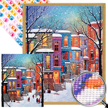 Load image into Gallery viewer, AB Diamond Painting - Full Round - Snow scene in town (40*50CM)
