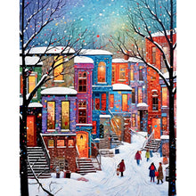 Load image into Gallery viewer, AB Diamond Painting - Full Round - Snow scene in town (40*50CM)
