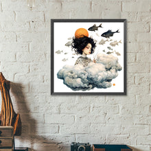 Load image into Gallery viewer, Diamond Painting - Full Round - Cartoon girl and cloud (40*40CM)
