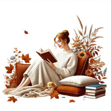 Load image into Gallery viewer, Diamond Painting - Full Round - Girl reading a book (40*40CM)

