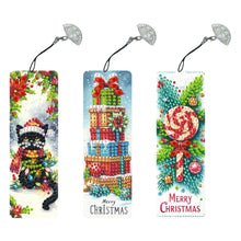 Load image into Gallery viewer, 3Pcs Special Shape Merry Christmas Diamond Painting Bookmark for Bookworms
