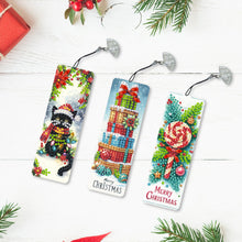 Load image into Gallery viewer, 3Pcs Special Shape Merry Christmas Diamond Painting Bookmark for Bookworms
