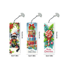 Load image into Gallery viewer, 3Pcs Special Shape Merry Christmas Diamond Painting Bookmark for Bookworms

