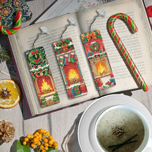 Load image into Gallery viewer, 3Pcs Special Shape Christmas Fireplace Diamond Painting Bookmark for Bookworms
