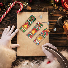 Load image into Gallery viewer, 3Pcs Special Shape Christmas Fireplace Diamond Painting Bookmark for Bookworms
