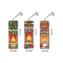 Load image into Gallery viewer, 3Pcs Special Shape Christmas Fireplace Diamond Painting Bookmark for Bookworms
