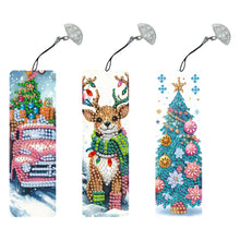 Load image into Gallery viewer, 3Pcs Special Shape Christmas Tree Elk Truck Diamond Painting Bookmark
