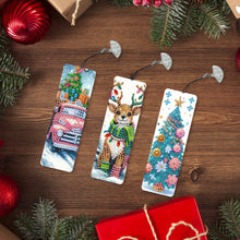 Load image into Gallery viewer, 3Pcs Special Shape Christmas Tree Elk Truck Diamond Painting Bookmark
