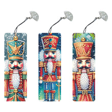 Load image into Gallery viewer, 3Pcs Special Shape Christmas Nutcracker Diamond Painting Bookmark for Bookworms
