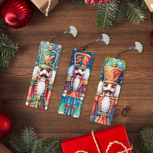 Load image into Gallery viewer, 3Pcs Special Shape Christmas Nutcracker Diamond Painting Bookmark for Bookworms
