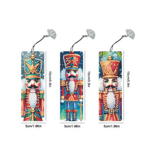 Load image into Gallery viewer, 3Pcs Special Shape Christmas Nutcracker Diamond Painting Bookmark for Bookworms
