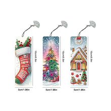 Load image into Gallery viewer, 3Pcs Special Shape Christmas Tree House Sock Diamond Painting Bookmark
