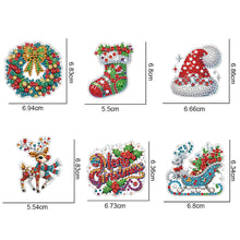Load image into Gallery viewer, 6Pcs Acrylic Merry Christmas Fridge Stickers Diamond Art Magnets Decals

