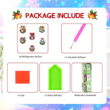 Load image into Gallery viewer, 6Pcs Acrylic Christmas Animals Fridge Stickers Diamond Art Magnets Decals
