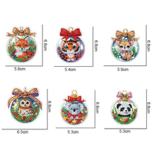 Load image into Gallery viewer, 6Pcs Acrylic Christmas Animals Fridge Stickers Diamond Art Magnets Decals
