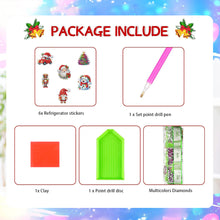 Load image into Gallery viewer, 6Pcs Acrylic Christmas Fridge Stickers Diamond Art Magnets Decals for Home Decor
