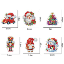 Load image into Gallery viewer, 6Pcs Acrylic Christmas Fridge Stickers Diamond Art Magnets Decals for Home Decor
