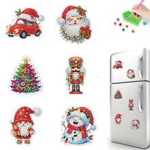Load image into Gallery viewer, 6Pcs Acrylic Christmas Fridge Stickers Diamond Art Magnets Decals for Home Decor
