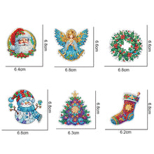Load image into Gallery viewer, 6Pcs Acrylic Christmas Fridge Stickers Diamond Art Magnets Decals for Home Decor
