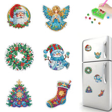 Load image into Gallery viewer, 6Pcs Acrylic Christmas Fridge Stickers Diamond Art Magnets Decals for Home Decor
