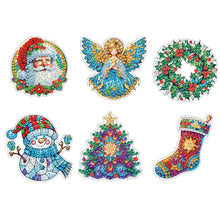 Load image into Gallery viewer, 6Pcs Acrylic Christmas Fridge Stickers Diamond Art Magnets Decals for Home Decor
