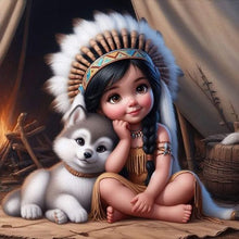 Load image into Gallery viewer, Diamond Painting - Full Round - Indian child (30*30CM)
