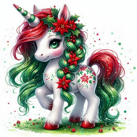 Diamond Painting - Full Round - Christmas unicorns (30*30CM)
