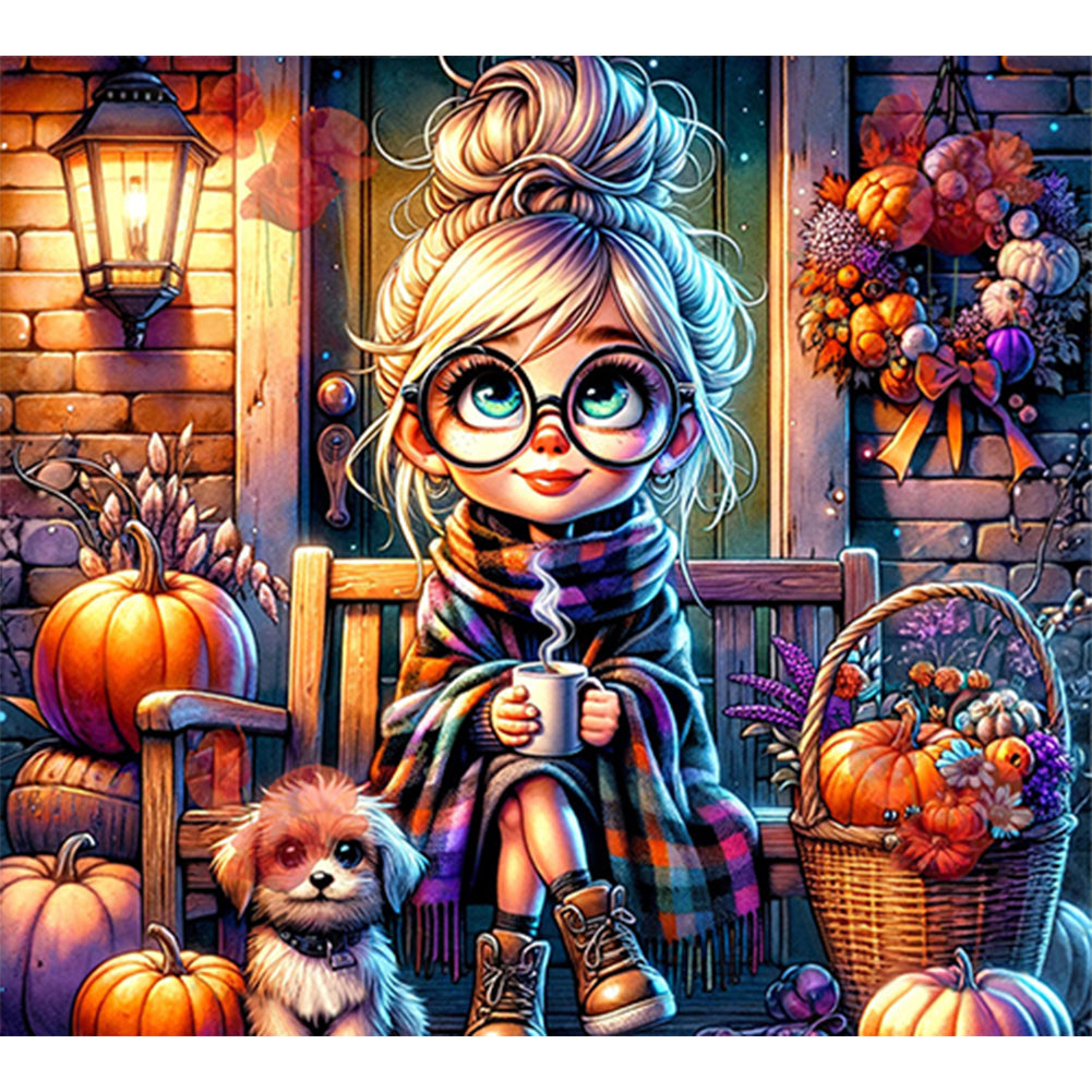 Diamond Painting - Full Round - Autumn and winter girl (50*45CM)