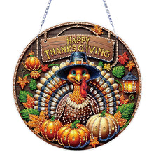 Load image into Gallery viewer, Acrylic Thanksgiving Diamond Painting Hanging Pendant for Garden Window Decor
