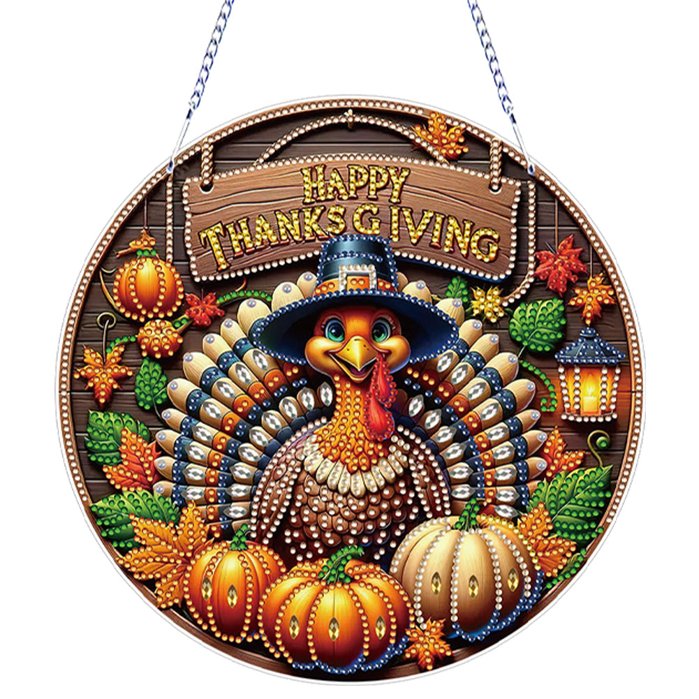 Acrylic Thanksgiving Diamond Painting Hanging Pendant for Garden Window Decor
