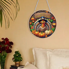 Load image into Gallery viewer, Acrylic Thanksgiving Diamond Painting Hanging Pendant for Garden Window Decor
