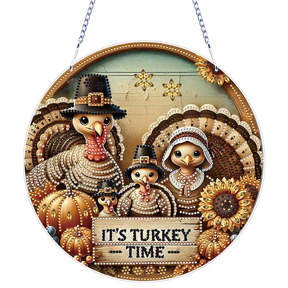 Acrylic Thanksgiving Diamond Painting Hanging Pendant for Garden Window Decor