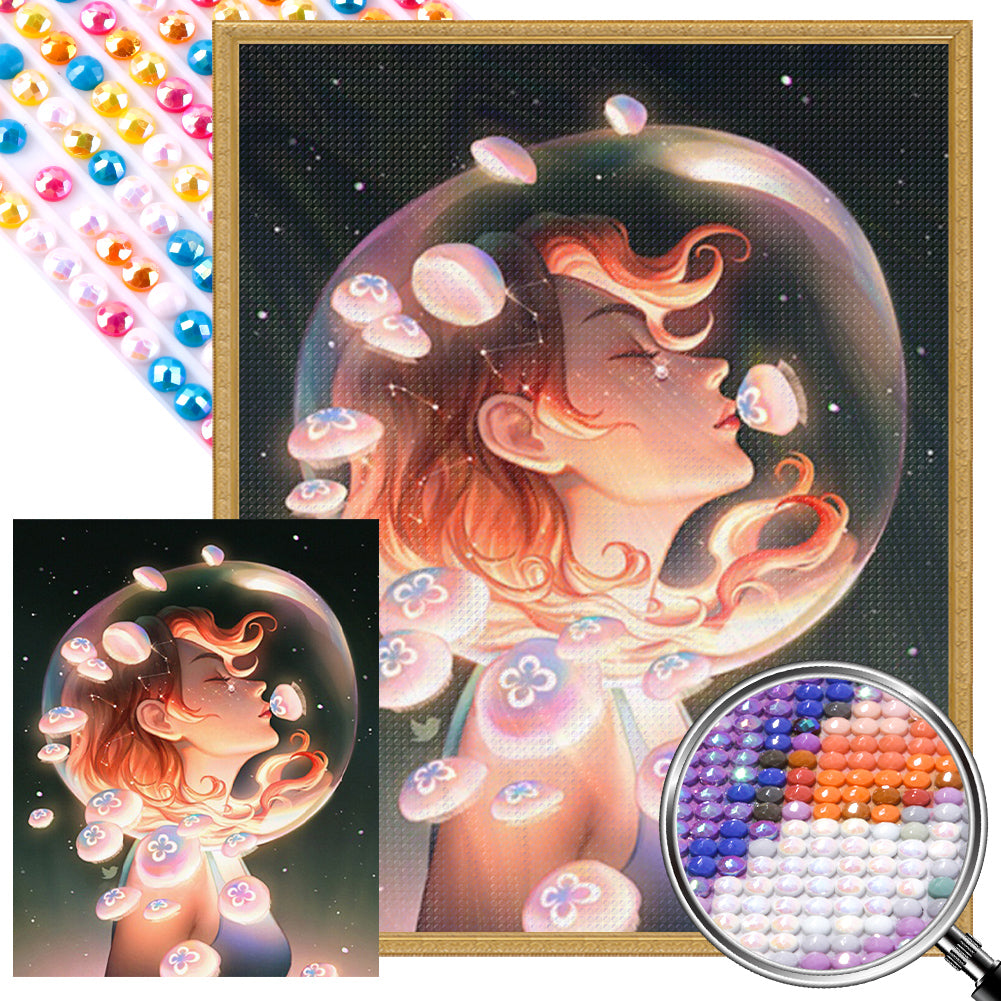 AB Diamond Painting - Full Round - Jellyfish and girl (40*50CM)