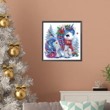 Load image into Gallery viewer, Diamond Painting - Partial Special Shaped - Cute Christmas unicorn (30*30CM)
