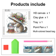 Load image into Gallery viewer, Diamond Painting - Partial Special Shaped - Cute Christmas cat (30*30CM)
