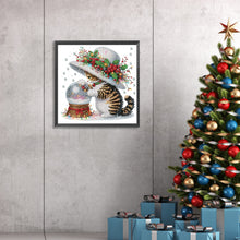 Load image into Gallery viewer, Diamond Painting - Partial Special Shaped - Cute Christmas cat (30*30CM)
