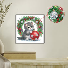 Load image into Gallery viewer, Diamond Painting - Partial Special Shaped - Cute Christmas cat (30*30CM)
