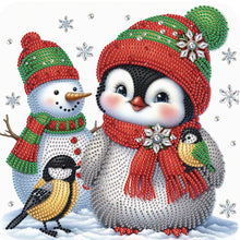 Load image into Gallery viewer, Diamond Painting - Partial Special Shaped - Cute Christmas penguin (30*30CM)

