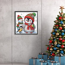 Load image into Gallery viewer, Diamond Painting - Partial Special Shaped - Cute Christmas penguin (30*30CM)
