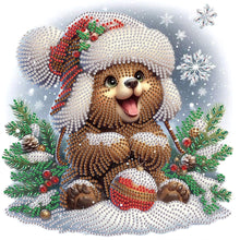 Load image into Gallery viewer, Diamond Painting - Partial Special Shaped - Cute Christmas bear (30*30CM)
