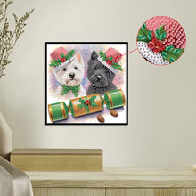 Load image into Gallery viewer, Diamond Painting - Partial Special Shaped - Cute Christmas puppy (30*30CM)
