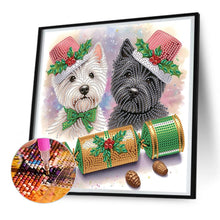 Load image into Gallery viewer, Diamond Painting - Partial Special Shaped - Cute Christmas puppy (30*30CM)
