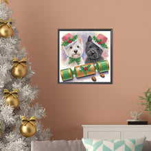 Load image into Gallery viewer, Diamond Painting - Partial Special Shaped - Cute Christmas puppy (30*30CM)
